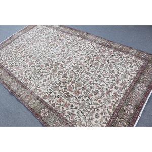 Tapis turc vintage, tapis de 5,4 x 9,4 pieds, grand tapis brun à bordures - Product Image 4