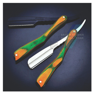 Rasoir droit de barbier à lame unique avec logo personnalisé Vente en gros à bas quantité minimale de commande Manche en bois en acier inoxydable Rasoirs de barbier - Product Image 6