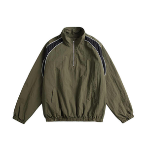 Nuevo diseño personalizado cortavientos trabajo media cremallera multi bolsillo gabardina alta calidad delgada larga prendas de vestir exteriores - Product Image 4