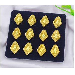 Anillos de dedo Dubai indio árabe chapado en oro clásico étnico dorado anillos de dedo de gran tamaño ajustable - Product Image 2