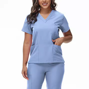 Uniformes de odontología uniformes de fregado suministro de fábrica de alta calidad al por mayor mujeres Spandex conjunto uniformes de enfermera nuevo logotipo - Product Image 1