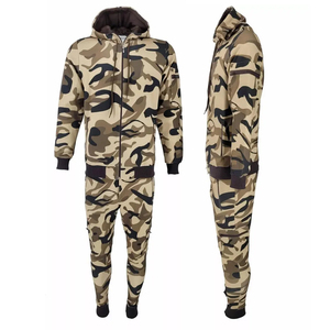 Ensemble de survêtement unisexe 2 pièces couleur personnalisée, motif camouflage à capuche confortable pour le sport et les vêtements décontractés - Product Image 1