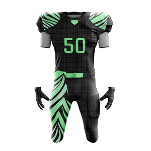 2025 conception personnalisée garçons respirant été sport uniforme grande taille à manches courtes Sublimation Football américain ensembles d'entraînement - Product Image 2