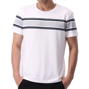 เสื้อยืดผู้ชายขายส่ง แฟชั่นคุณภาพสูง เนื้อผ้าหนา 250 กรัม ผ้าไหม/ผ้าฝ้าย แคนวาส ถัก แขนสั้น คอเสื้อแบบพิเศษ เป็นมิตรต่อสิ่งแวดล้อม - Product Image 1