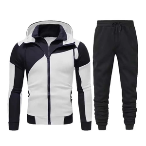 Haute qualité 100% coton personnalisé mâle costume hommes Jogging sport costumes deux pièces pantalon ensemble hommes piste Tech costume - Product Image 1