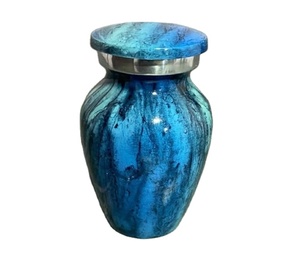 Small <b>Urn</b> <b>for</b> Human <b>Ashes</b> - Handcrafted <b>Mini</b> Cremation <b>Urns</b> <b>for</b> <b>Ashes</b> - Perfect <b>Urn</b> <b>for</b> Men & Women (Arctic Blue Small) - Product Image 1