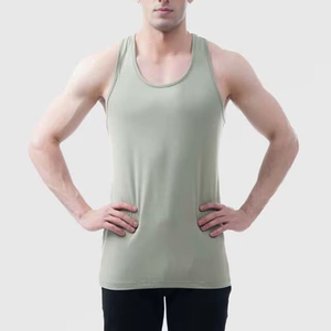Camiseta sin mangas premium casual de canalé para hombre, de secado rápido y transpirable, OEM, personalizada, para gimnasio y fitness, de alta calidad, tallas grandes. - Product Image 3
