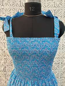 Robe longue en coton fait à la main ethnique Boho Hippie silhouette ample et taille naturelle robe de soirée tunique légère - Product Image 2