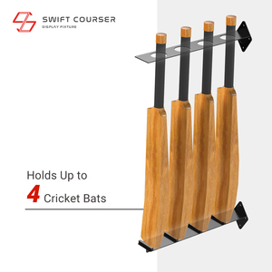 Étagère murale de présentation pour centre sportif en métal robuste pour les batte de cricket, revêtement en poudre et montage facile - Product Image 4