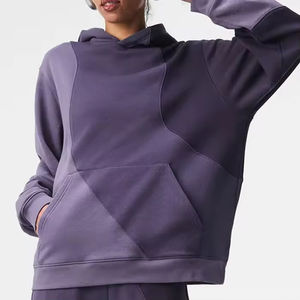 Sweat-shirts à capuche oversize en molleton avec logo personnalisé pour femmes, sweats à capuche de haute qualité pour femmes, vêtements de rue, sweats à capuche patchwork - Product Image 1