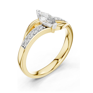 Bague en diamant de laboratoire taille marquise pour femme, 0,4 carat, clarté VVS-VS EF, or 18 carats, 14 carats, 10 carats et argent 925, rose, jaune, blanc - Product Image 6