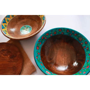 Vaisselle en bois pur de taille moyenne de haute qualité bol rond autocollant en bois avec un design moderne pour la soupe de fournitures - Product Image 6