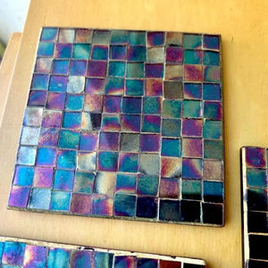 Posavasos de bebidas Premium Maple Walnut Cand Match, decoración costera para el hogar, regalo para ella, regalo de inauguración de la casa, a cuadros con blanco, - Product Image 1