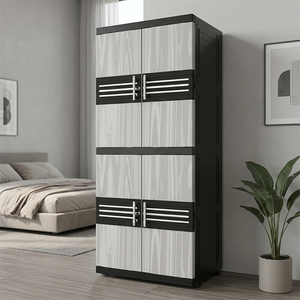 Armario Portátil Naiba, Independiente, Minimalista, Moderno, de Plástico, con Puertas Planas, Ecológico, para Dormitorio o Sala de Estar - Product Image 1