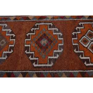 Alfombra Vintage de 2.9x11.7 pies, Alfombra Turca, Alfombra Oriental Marrón - Product Image 4