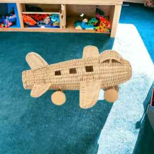 Prix de gros fait à la main écologique enfants tissé rotin avion jouet naturel rotin hélicoptère pour enfants - Product Image 2