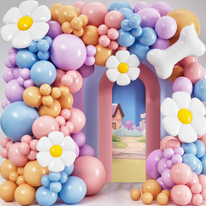 Kit de décoration de fête d'anniversaire Daisy Garden : <span class=keywords><strong>Mur</strong></span> de fleurs, ballons ronds, bouquet, guirlande et arche - Product Image 5