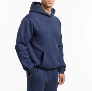 Sweat à capuche Streetwear lourd pour hommes pull en coton vierge de coupe surdimensionnée conception de logo personnalisé vêtements en gros en vrac - Product Image 1