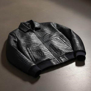 Veste en cuir de crocodile élégante pour homme, design moderne ajusté, décontractée pour tous les jours, veste en cuir gaufré de crocodile pour homme - Product Image 4