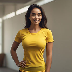 Short Sleeve <b>Gym</b> Wear T Shirts Women's Custom Quick Dry Compression 100% Polyester Workout Fitness Tee Shirts <b>Ladies</b> - Product Image 2