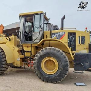 Chargeuse sur pneus Caterpillar 966H d'occasion, 23 tonnes, godet de 4 m³, marque japonaise d'origine, construction, faible nombre d'heures, certifiée CE, d'occasion - Product Image 4