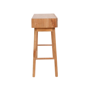 Table console en teck massif avec deux tiroirs et un rangement élégant pour le couloir et le salon - Product Image 3