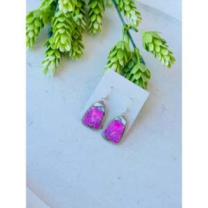 Gabi Jim Sterling <b>Silver</b> Dangle Drop <b>Earrings</b> Cotton Candy Composite Material - Product Image 2