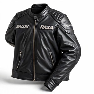 Veste de moto en cuir gaufré avec logo personnalisé de marque privée | Prix direct usine | Malik Raza - Product Image 3