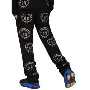 Pantalon de survêtement personnalisé de haute qualité pantalons de survêtement en coton épais empilés pantalons de survêtement évasés pour hommes - Product Image 6