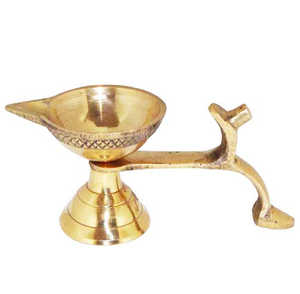 Aarti ahkand Jyoti Diya สีทองแบบมือถือพร้อมขาตั้งทองเหลือง Jyoti diyas ทางศาสนาล่าสุดในราคาขายส่งตรงจากโรงงาน - Product Image 1