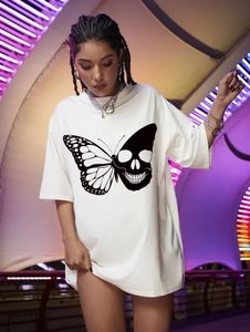 Camiseta Corta de Algodón y Elastano de 220 g/m² con Estampado Personalizado para Mujer, Estilo Urbano, Holgada, con Hombros Caídos, Negra con Dobladillo Abierto - Product Image 5