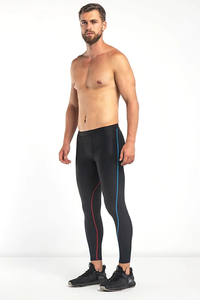 Leggings de sport pour hommes, leggings de compression pour la course à pied et la musculation, pantalons ajustés multicolores, longueur intégrale, respirants, en polyester - Product Image 2
