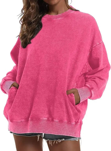 เสื้อสเวตเชิ้ตผู้หญิงแฟชั่นใหม่สไตล์วินเทจย้อมสีแบบกรด พิมพ์ลาย  รับผลิตตามสั่ง คุณภาพสูง สตรีทแวร์ สำหรับฤดูใบไม้ร่วงและฤดูหนาว - Product Image 2