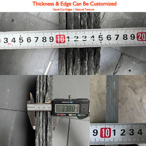 Tejas de Techo de <span class=keywords><strong>Pizarra</strong></span> Negra Natural |   Tejas de Piedra Tradicionales Hechas a Mano, Resistentes al Calor, Impermeables y Duraderas para Techos de Casas - Product Image 4