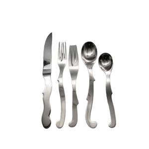 Cubiertos con mango largo de resina, diseño Premium, Ideal para vajilla de comedor elegante, uso de regalo, juego de 5 acabados chapados en Color plateado - Product Image 4