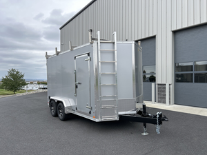enclosed cargo trailer 7x14 with side <b>ladder</b> racks on <b>roof</b> <b>for</b> cheap price enclosed cargo truck 7x14 barn door trailer <b>for</b> <b>sale</b> - Product Image 1