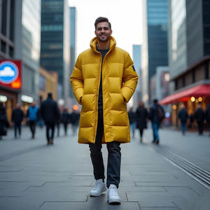 แจ็คเก็ตขนเป็ดตัวยาวมีฮู้ดสำหรับผู้ชายเสื้อโค้ทขนเป็ดแบบยาวอบอุ่นหนาสำหรับฤดูใบไม้ร่วงและฤดูหนาวสไตล์ใหม่ - Product Image 3