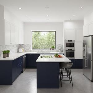 ตู้ครั<span class=keywords><strong>ว</strong></span>สไตล์เชคเกอร์สีน้ำเงินกรมท่าสุดหรูจาก KEJIA ตู้ครั<span class=keywords><strong>ว</strong></span>รูปตัวยูเคลือบเงาสำหรับการปรับปรุงบ้านสมัยใหม่ - Product Image 5