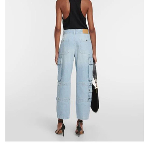 กางเกงยีนส์เดนิมผู้ชาย กางเกงคาร์โก้ น้ำหนักเบา สวมใส่สบาย ติดกระดุม ระบายอากาศดี บริการ OEM - Product Image 4