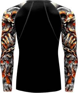 2025 camisa personalizada de manga larga MMA Rash Guard para hombre, ropa de gimnasio de compresión transpirable para Surf BJJ, proveedor OEM a granel - Product Image 3