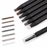 Lápiz de cejas profesional de marca privada, pluma de contorno de cejas resistente al agua, lápiz de cejas con cepillo