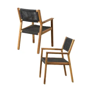 Precio competitivo, muebles de exterior, silla de comedor, muebles de madera de estilo moderno para exteriores, silla de jardín hecha en la fábrica de Vietnam