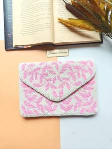 MS กระเป๋าคลัทช์ลูกปัดแก้วลายดอกไม้เขตร้อนได้รับการรับรองรูปทรงและสีของแม็กซิกันพร้อมโซ่คาดลำตัว - Product Image 2