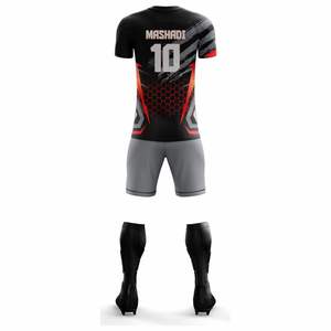 Tenues d'équipe de football personnalisées, manches courtes, col rond, ensembles d'uniformes de football sublimés, grandes tailles, respirants, vente en gros - Product Image 3