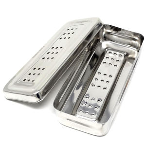 Caja esterilizadora perforada de acero inoxidable 304 para uso veterinario, médico, quirúrgico y de laboratorio - Product Image 1