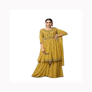 Vêtements pakistanais indiens Kurta en coton pour femmes avec trois quatre manches de fabricants indiens - Product Image 1