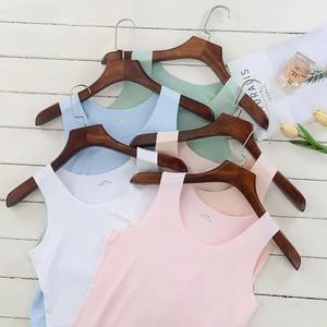 เสื้อแขนกุดไร้แขนบางสำหรับผู้หญิงเสื้อกล้ามไร้รอยต่อสีพื้นสำหรับฤดูร้อน - Product Image 2