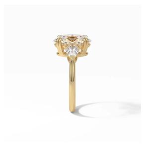 Anillo de moissanita de compromiso con forma de corazón chapado en oro blanco de fábrica directa con ajuste de pavé para mujeres y hombres a precio a granel - Product Image 1