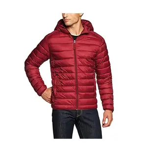 Best selling mans ultralight ski body puffer impermeável pato ganso reciclado poliéster preenchido jaqueta com capuz com logotipo personalizado