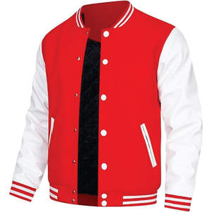 Veste universitaire de baseball de qualité supérieure en toile à manches longues, couleur personnalisée, logo personnalisé sur le devant pour hommes - Product Image 4